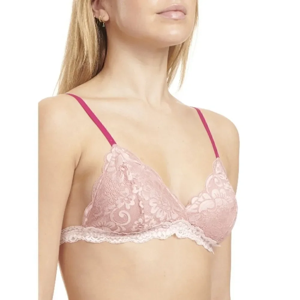Women's Juniors' Color Pop Triangle Lace Bralette Bra 2 Pack, Size XL